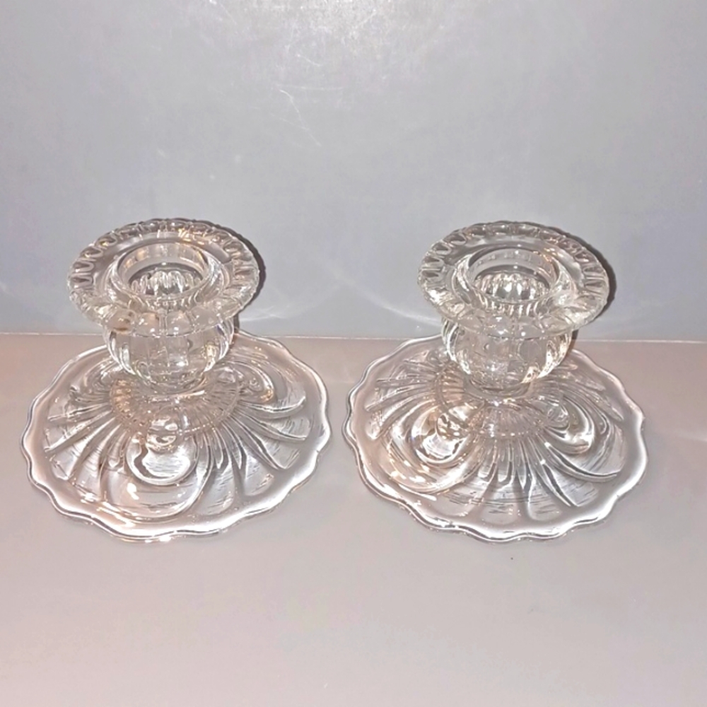 Cambridge Caprice Clear (Stem 300) 2" Candlestick Set